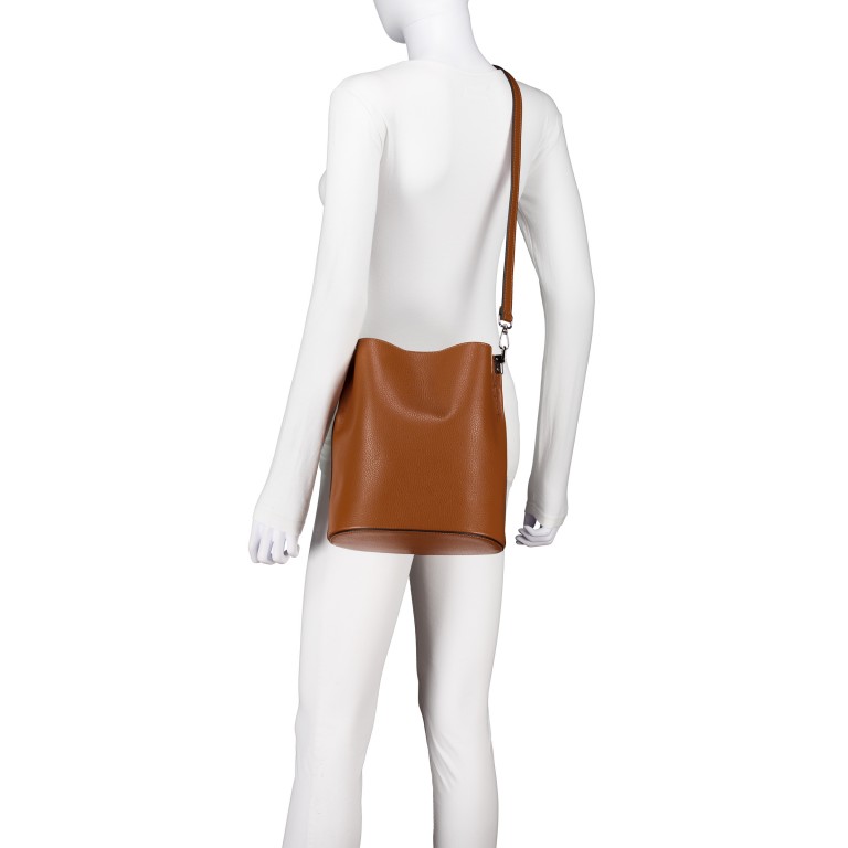 Beuteltasche Velours mit zwei Riemen, Farbe: grau, braun, taupe/khaki, grün/oliv, rot/weinrot, beige, Marke: Hausfelder Manufaktur, Abmessungen in cm: 23x27x16, Bild 6 von 7