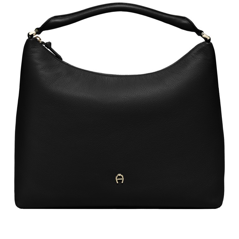 Beuteltasche Zita M, Farbe: schwarz, blau/petrol, beige, Marke: AIGNER, Abmessungen in cm: 37x29x16, Bild 1 von 7