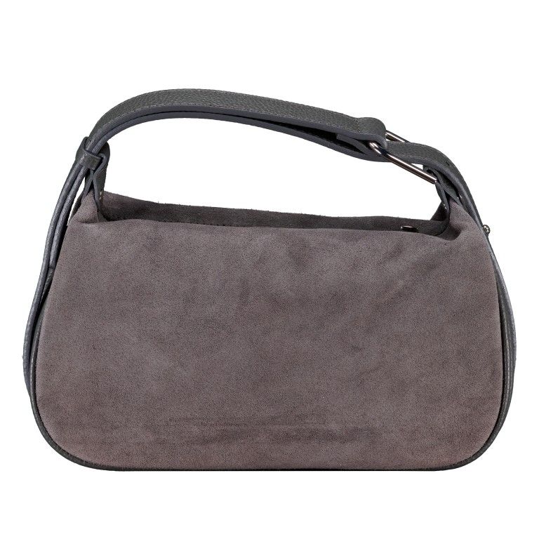 Beuteltasche Velours, Farbe: grau, beige, Marke: Hausfelder Manufaktur, Abmessungen in cm: 29x17x10, Bild 3 von 5