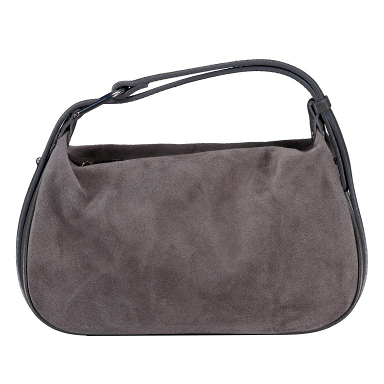 Beuteltasche Velours, Farbe: grau, beige, Marke: Hausfelder Manufaktur, Abmessungen in cm: 29x17x10, Bild 1 von 5