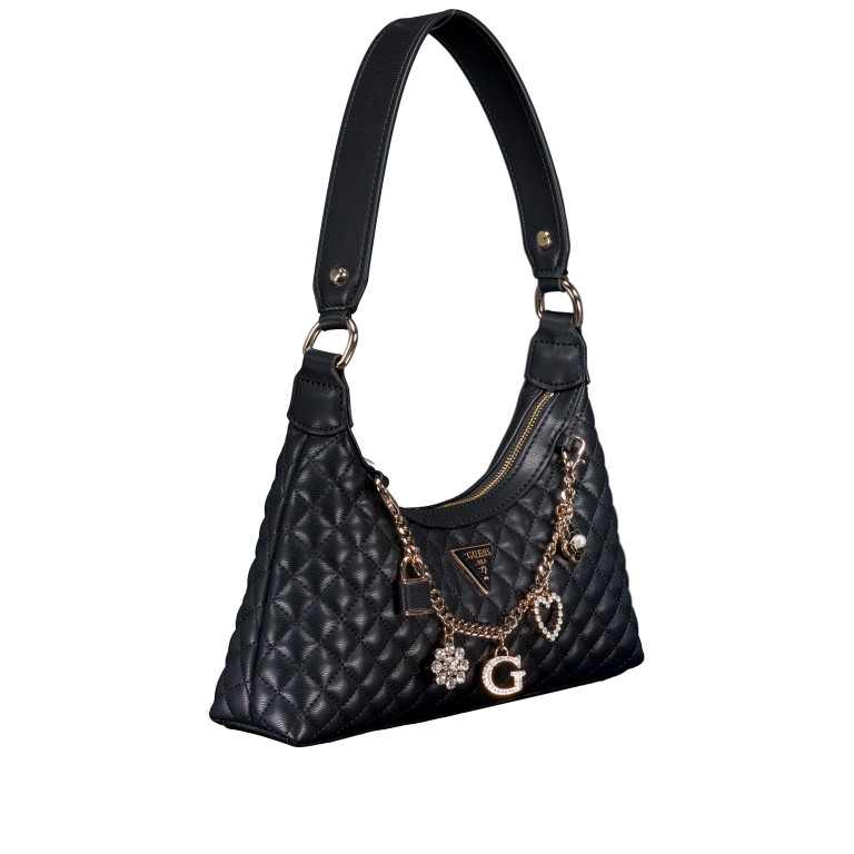 Beuteltasche Everlee, Farbe: schwarz, weiß, Marke: Guess, Abmessungen in cm: 27x16x5.5, Bild 2 von 6