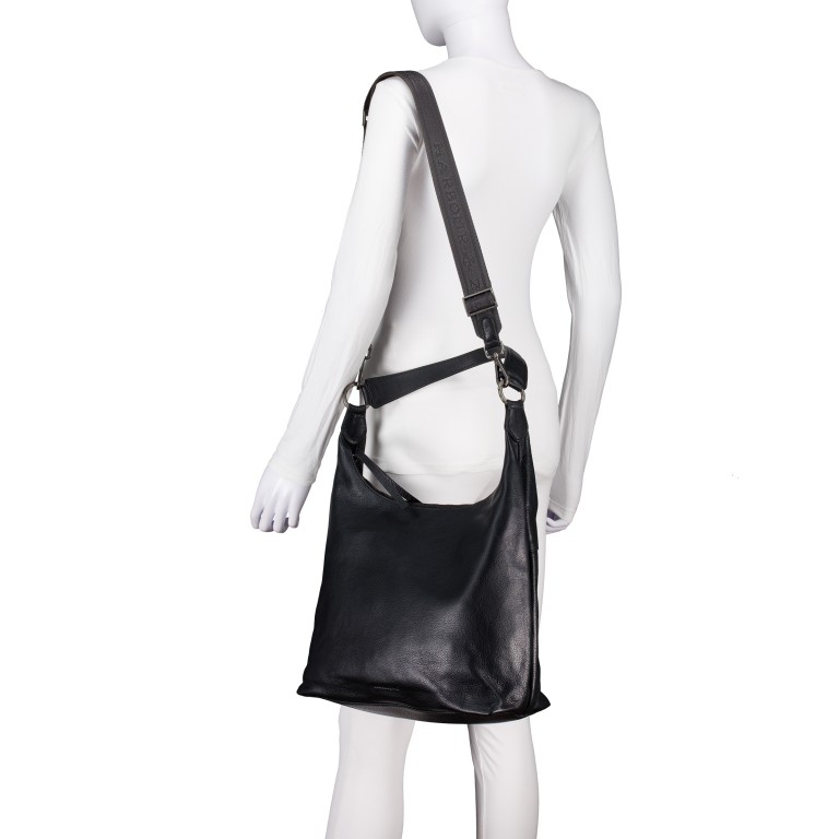 Beuteltasche Just-Pure Kiana JP-13431, Farbe: anthrazit, blau/petrol, Marke: Harbour 2nd, Abmessungen in cm: 33x37x13, Bild 5 von 7