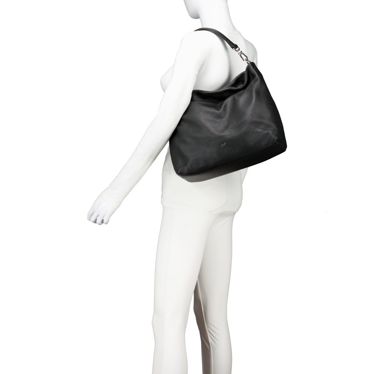 Beuteltasche Dalia Kaia, Farbe: schwarz, taupe/khaki, Marke: Abro, Abmessungen in cm: 34x32x14, Bild 5 von 8