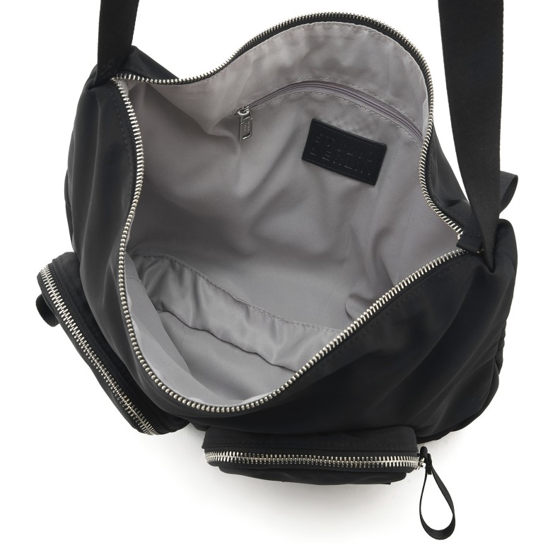 Beuteltasche Tegel, Farbe: schwarz, grün/oliv, beige, Marke: Studio Berlin, Abmessungen in cm: 25x27.5x4.5, Bild 4 von 5