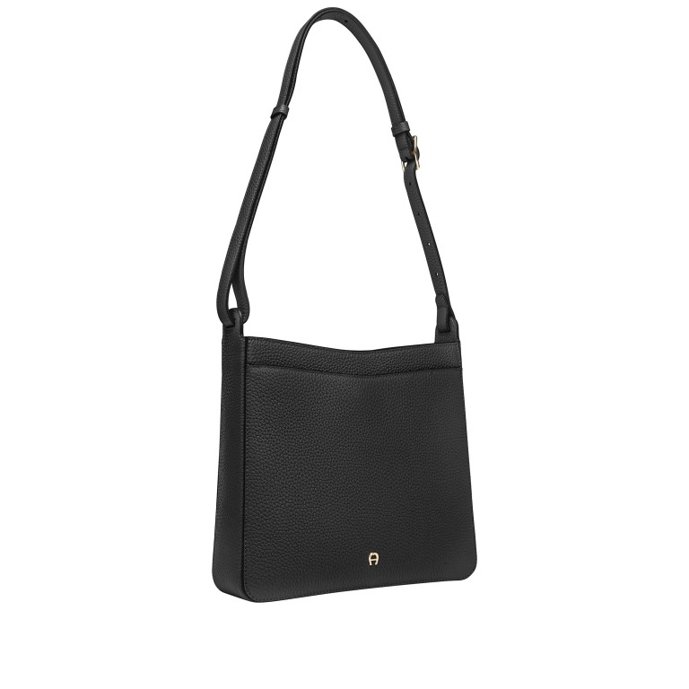 Beuteltasche Pura M, Farbe: schwarz, blau/petrol, beige, Marke: AIGNER, Abmessungen in cm: 26x27x8, Bild 3 von 5