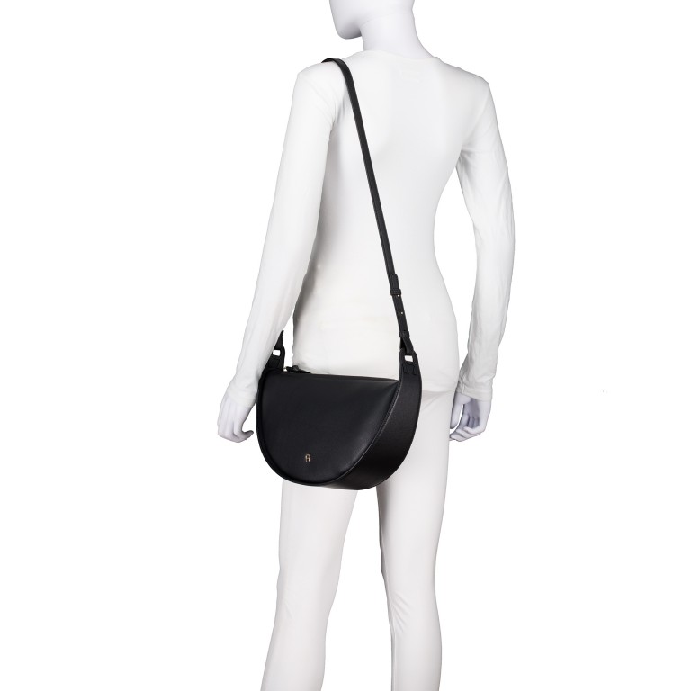 Beuteltasche Eliza M, Farbe: schwarz, braun, Marke: AIGNER, Abmessungen in cm: 34.5x19x9.6, Bild 4 von 6