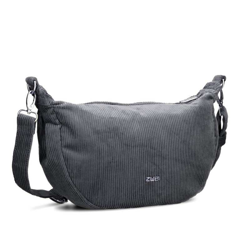 Beuteltasche Mademoiselle Halfmoon Bag M70 Cord, Farbe: grau, beige, Marke: Zwei, Abmessungen in cm: 34x18x11, Bild 2 von 6