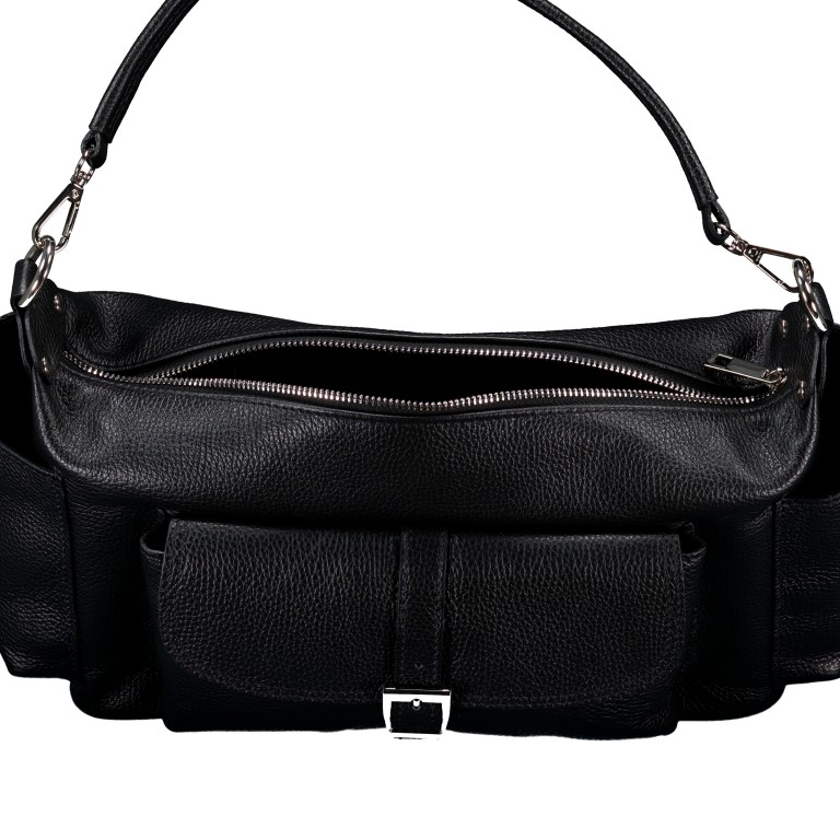 Beuteltasche Dollaro Utility Bag, Farbe: schwarz, taupe/khaki, Marke: Hausfelder Manufaktur, Abmessungen in cm: 36x19x15, Bild 7 von 7