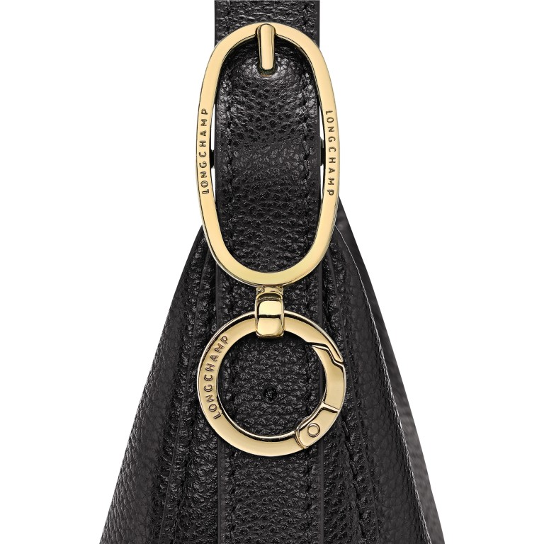 Beuteltasche Le Foulonné S, Farbe: schwarz, taupe/khaki, beige, Marke: Longchamp, Abmessungen in cm: 25x16x7.5, Bild 7 von 7