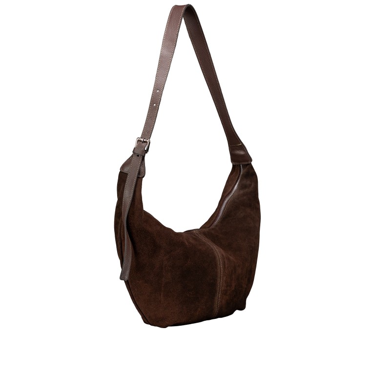 Beuteltasche Velours, Farbe: braun, taupe/khaki, Marke: Hausfelder Manufaktur, Abmessungen in cm: 43x34x4.5, Bild 2 von 6