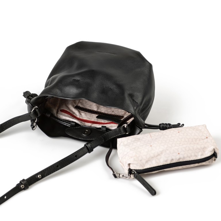 Beuteltasche Bohemian Vibes Fleur, Farbe: schwarz, blau/petrol, beige, Marke: Aunts & Uncles, Abmessungen in cm: 20.5x17x12.5, Bild 6 von 9