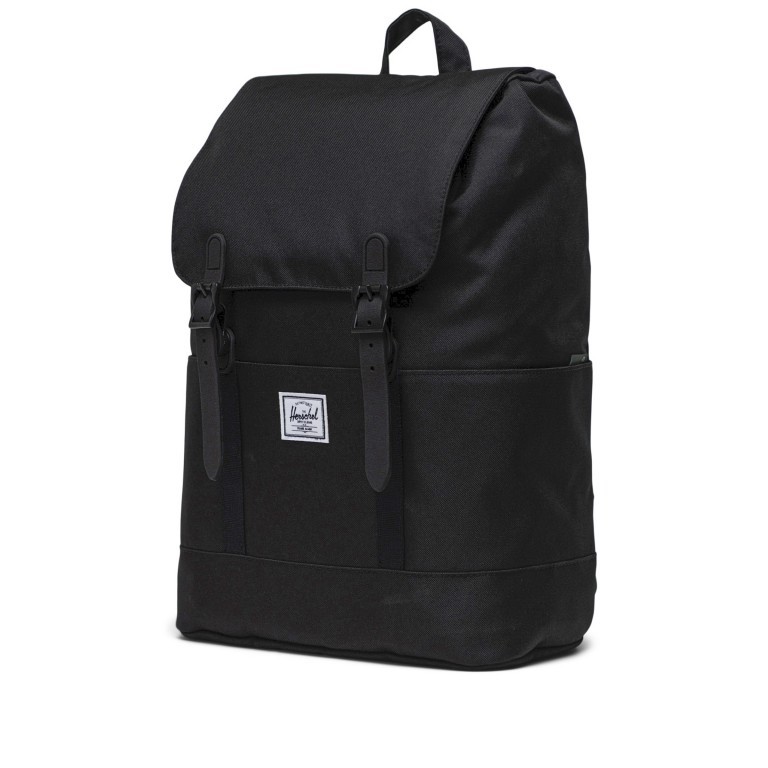 Rucksack Retreat Small Eco Rubber Straps Volumen 14.5 Liter Black Black, Farbe: schwarz, Marke: Herschel, EAN: 0828432551286, Abmessungen in cm: 27.9x41.9x14, Bild 2 von 6