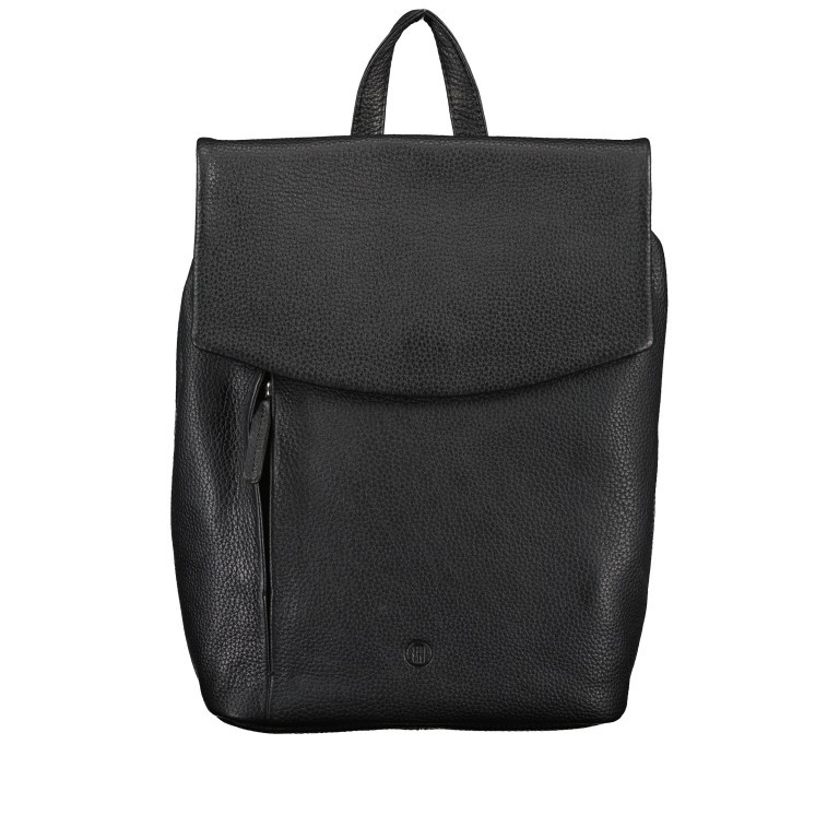 Rucksack, Farbe: schwarz, grau, blau/petrol, braun, taupe/khaki, grün/oliv, rosa/pink, beige, weiß, Marke: Hausfelder Manufaktur, Abmessungen in cm: 22.5x31x9.5, Bild 1 von 7