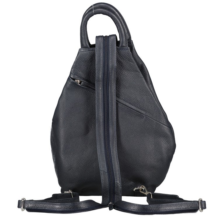 Rucksack Dunkelblau, Farbe: blau/petrol, Marke: Hausfelder Manufaktur, EAN: 4065646023895, Abmessungen in cm: 20x35x11, Bild 4 von 7