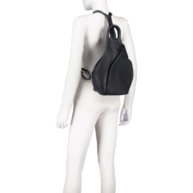 Rucksack Dunkelblau, Farbe: blau/petrol, Marke: Hausfelder Manufaktur, EAN: 4065646023895, Abmessungen in cm: 20x35x11, Bild 6 von 7
