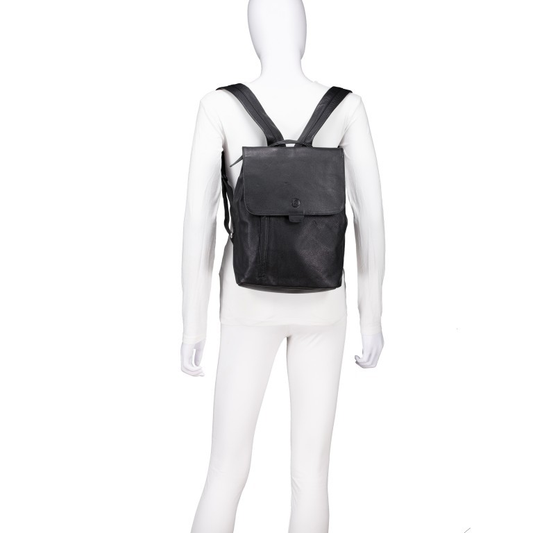 Rucksack Nappa, Farbe: schwarz, grau, blau/petrol, beige, weiß, Marke: Hausfelder Manufaktur, Abmessungen in cm: 24.5x31x9.5, Bild 5 von 6
