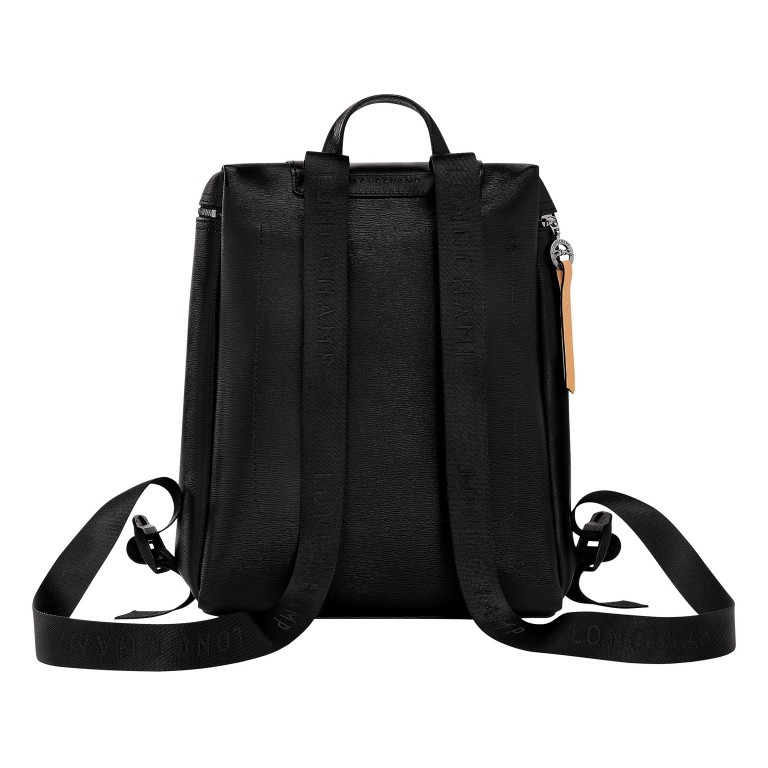Rucksack Le Pliage City Backpack M Noir, Farbe: schwarz, Marke: Longchamp, EAN: 3597922384242, Abmessungen in cm: 26x28x10, Bild 3 von 6