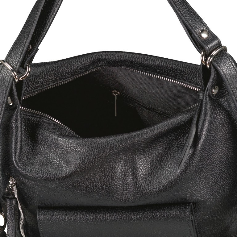 Rucksack / Beuteltasche Dunkelblau, Farbe: blau/petrol, Marke: Hausfelder Manufaktur, EAN: 4065646018105, Abmessungen in cm: 30.5x28.5x13.5, Bild 6 von 6