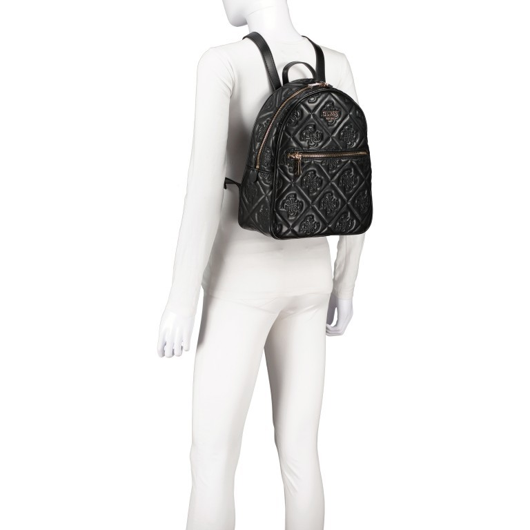 Rucksack VIKKY II Big Logo, Farbe: schwarz, beige, Marke: Guess, Abmessungen in cm: 27.5x31.5x12, Bild 5 von 6