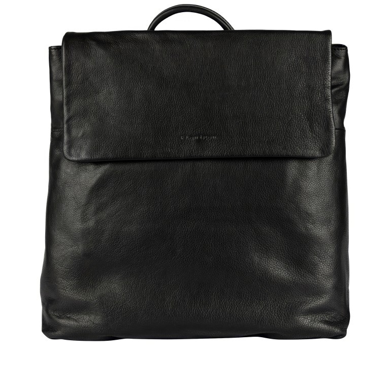 Rucksack / Umhängetasche Finja, Farbe: schwarz, cognac, Marke: Flanigan, Abmessungen in cm: 32x32x6.5, Bild 1 von 9