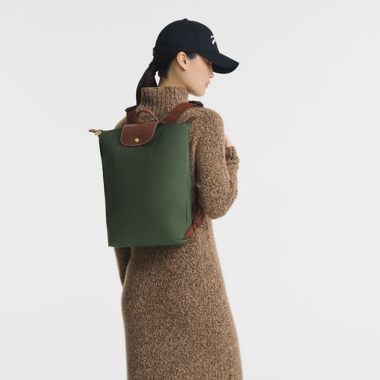 Rucksack Le Pliage 089-10284, Farbe: grün/oliv, Marke: Longchamp, Abmessungen in cm: 26x37x11, Bild 4 von 7