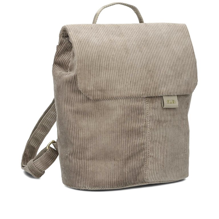 Rucksack Mademoiselle MR8 Cord, Farbe: grau, beige, Marke: Zwei, Abmessungen in cm: 24x29x13, Bild 2 von 5