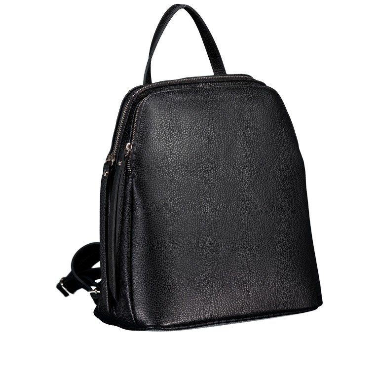 Rucksack, Farbe: schwarz, beige, Marke: Hausfelder Manufaktur, Abmessungen in cm: 26x29x15, Bild 2 von 7