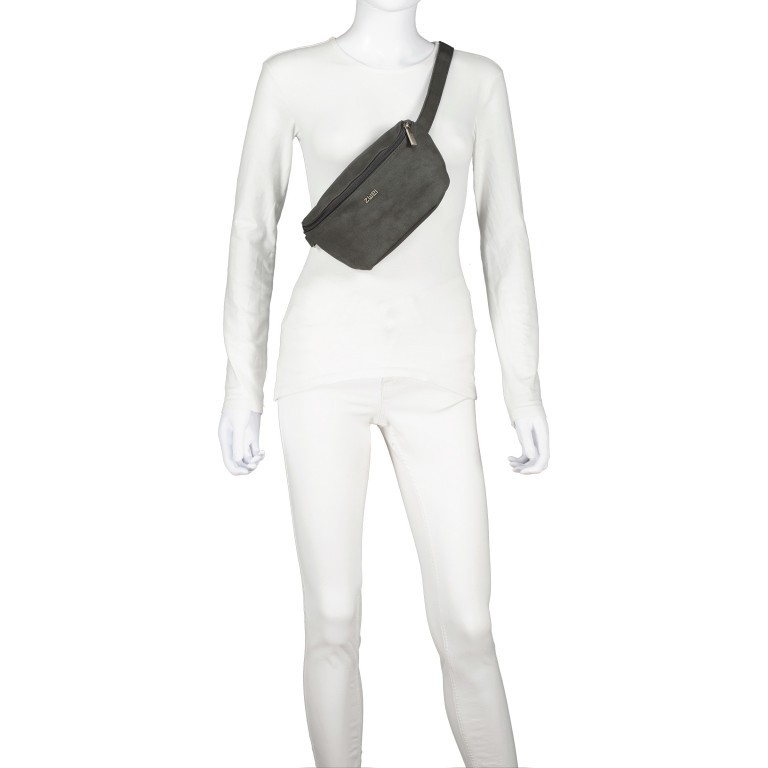 Gürteltasche Mademoiselle MH4 Canvas Graphit, Farbe: anthrazit, Marke: Zwei, EAN: 4250257920514, Abmessungen in cm: 25x14x6, Bild 5 von 7