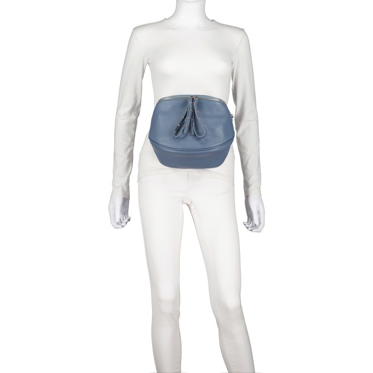 Gürteltasche Silberbeschlag Schwarz, Farbe: schwarz, Marke: Hausfelder Manufaktur, EAN: 4065646013643, Abmessungen in cm: 22x19x9, Bild 4 von 6