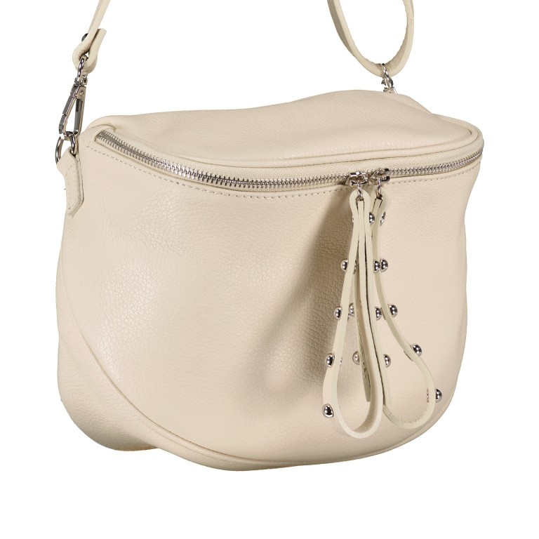 Gürteltasche Silberbeschlag, Farbe: taupe/khaki, beige, weiß, Marke: Hausfelder Manufaktur, Abmessungen in cm: 22x19x9, Bild 2 von 7