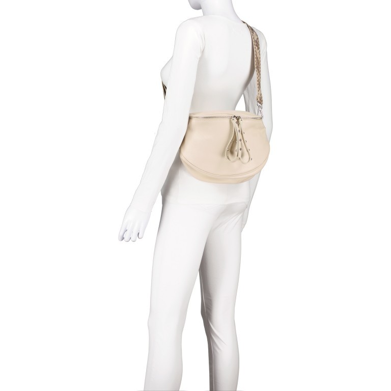 Gürteltasche Silberbeschlag, Farbe: grün/oliv, beige, Marke: Hausfelder Manufaktur, Abmessungen in cm: 22x19x9, Bild 6 von 6