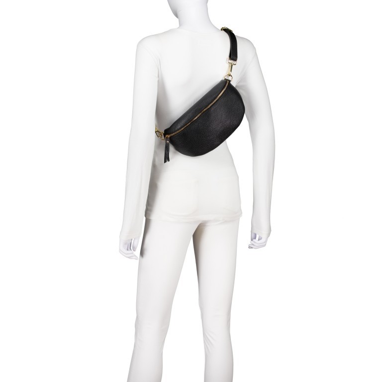 Gürteltasche / Umhängetasche mit Goldfittings, Marke: Hausfelder Manufaktur, Abmessungen in cm: 25x14x8, Bild 5 von 6