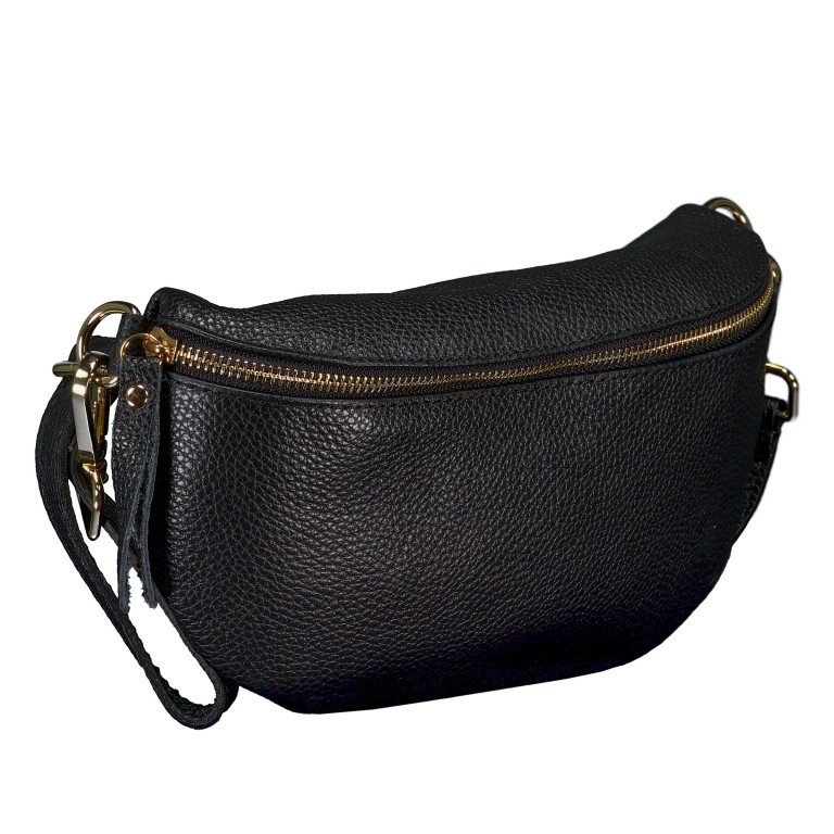 Gürteltasche / Umhängetasche mit Goldfittings, Marke: Hausfelder Manufaktur, Abmessungen in cm: 25x14x8, Bild 2 von 6