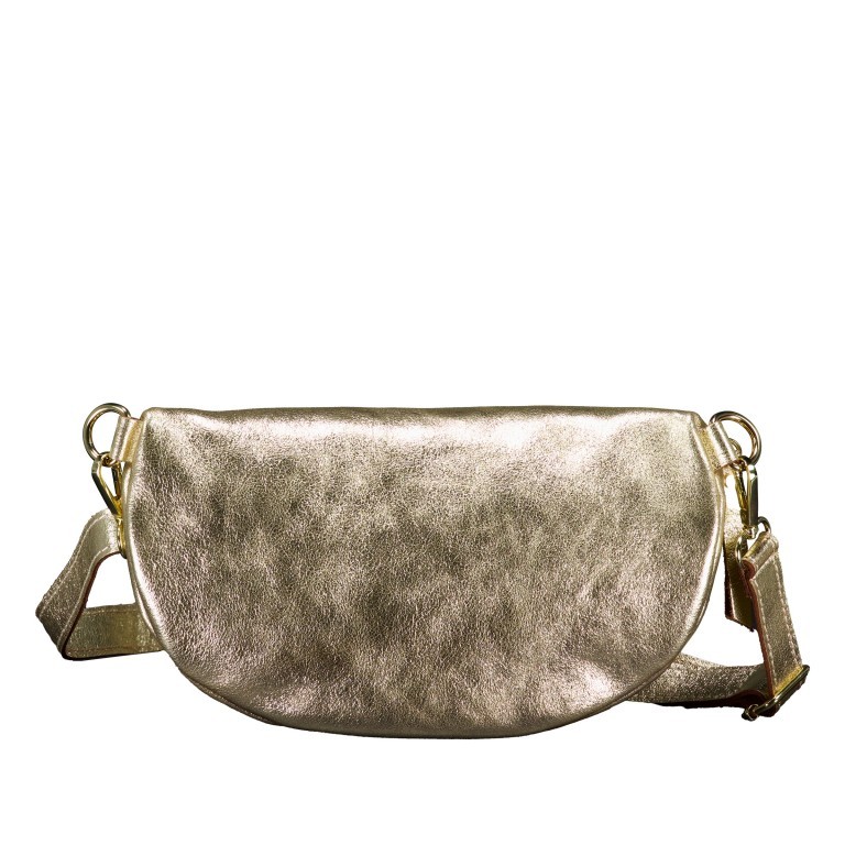 Gürteltasche / Umhängetasche Laminato mit Goldfittings, Farbe: metallic, Marke: Hausfelder Manufaktur, Abmessungen in cm: 24x14x8, Bild 3 von 6