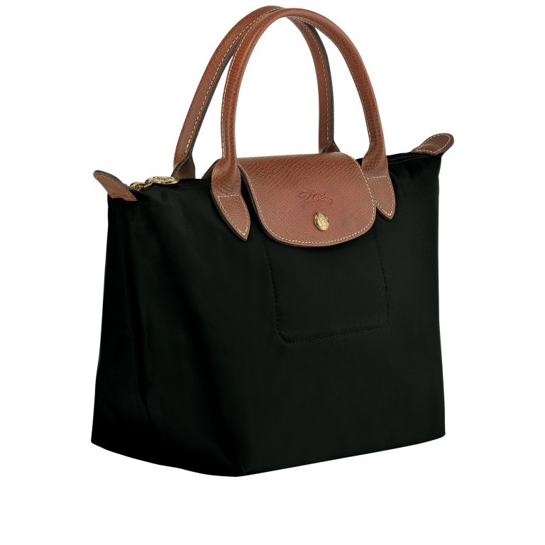 Handtasche Le Pliage Handtasche S, Farbe: schwarz, grau, blau/petrol, cognac, taupe/khaki, rot/weinrot, beige, Marke: Longchamp, Abmessungen in cm: 23x22x14, Bild 2 von 5