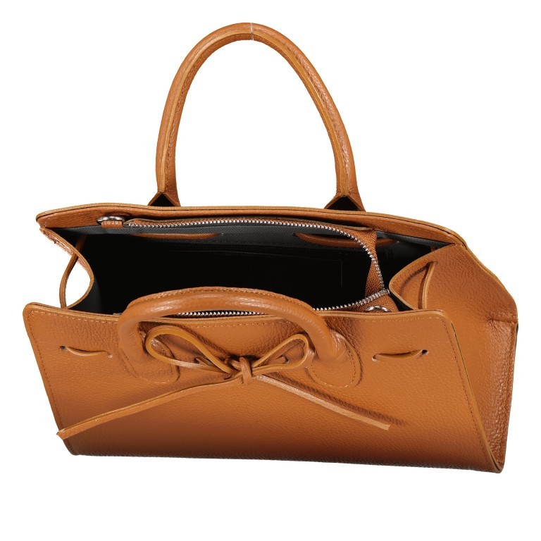 Handtasche Dollaro Cognac, Farbe: cognac, Marke: Hausfelder Manufaktur, EAN: 4065646003446, Abmessungen in cm: 28.5x21x12, Bild 7 von 7