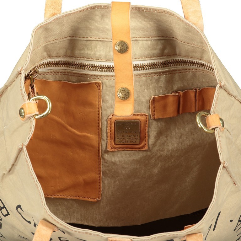 Shopper Canvas X009 Militare Stampa Paglia, Farbe: taupe/khaki, Marke: Campomaggi, EAN: 8054302983969, Abmessungen in cm: 33x32x16, Bild 7 von 9