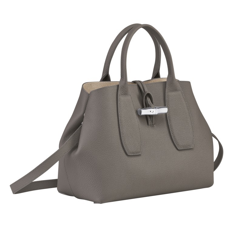 Handtasche Roseau Handtasche M Grau, Farbe: grau, Marke: Longchamp, EAN: 3597922090129, Abmessungen in cm: 30x23.5x12, Bild 3 von 6