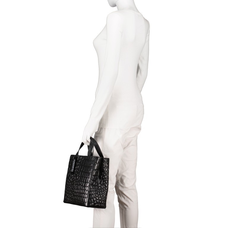 Tasche Paper Bag Tote S Kroko Vintage Linen, Farbe: beige, Marke: Liebeskind Berlin, EAN: 4064657323703, Abmessungen in cm: 22x25x12, Bild 4 von 8