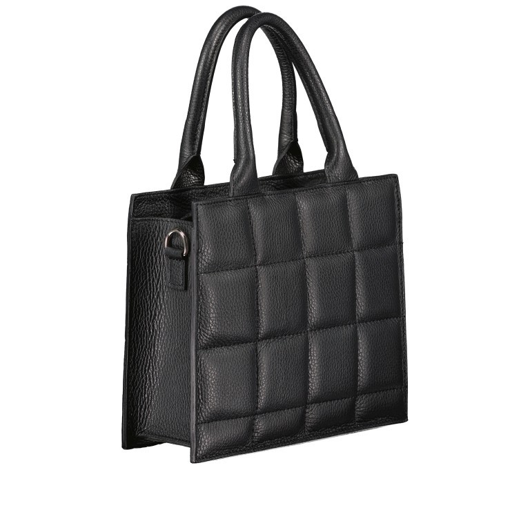 Handtasche Schwarz, Farbe: schwarz, Marke: Hausfelder Manufaktur, EAN: 4065646006386, Abmessungen in cm: 25x21x9, Bild 2 von 7