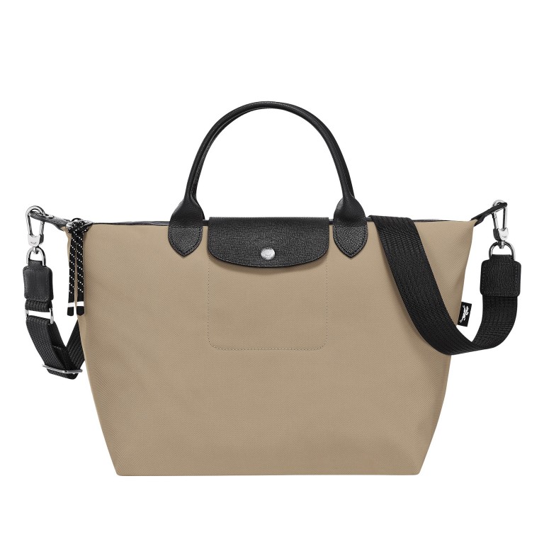 Handtasche Le Pliage Energy Handtasche M, Farbe: schwarz, blau/petrol, braun, Marke: Longchamp, Abmessungen in cm: 32x28x17, Bild 1 von 6