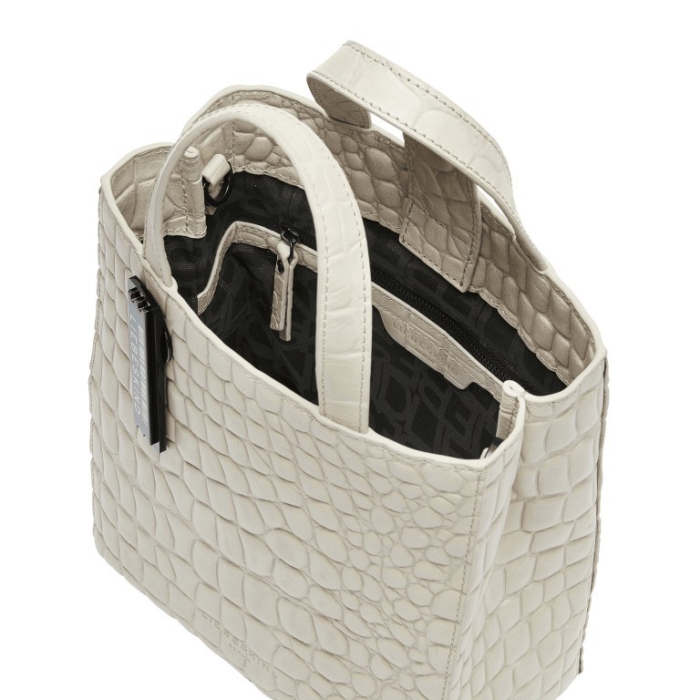 Tasche Paper Bag Waxy Kroko S Pale Moon, Farbe: beige, Marke: Liebeskind Berlin, EAN: 4064657448666, Abmessungen in cm: 22x25x11.5, Bild 4 von 5