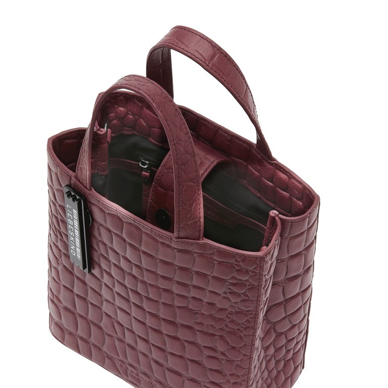 Tasche Paper Bag Waxy Kroko S Peony, Farbe: rot/weinrot, Marke: Liebeskind Berlin, EAN: 4064657031172, Abmessungen in cm: 23x25x11.5, Bild 4 von 5