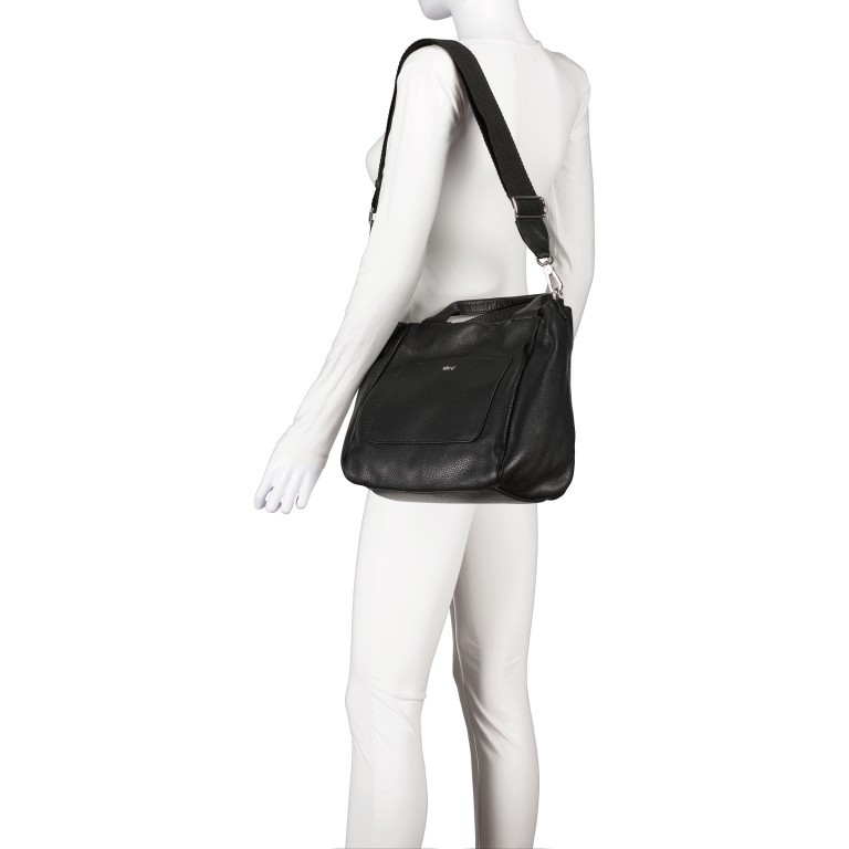 Handtasche Dalia Raquel S Black Nickel, Farbe: schwarz, Marke: Abro, EAN: 4067278151557, Abmessungen in cm: 37x25x16, Bild 6 von 8