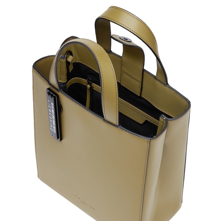 Handtasche Paper Bag Tote S Carter Matcha, Farbe: grün/oliv, Marke: Liebeskind Berlin, EAN: 4099593009459, Abmessungen in cm: 22x25x12, Bild 4 von 5