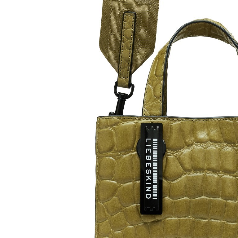 Tasche Paper Bag Tote Bag S Waxy Kroko Matcha, Farbe: grün/oliv, Marke: Liebeskind Berlin, EAN: 4099593007103, Abmessungen in cm: 23x25x11.5, Bild 4 von 4