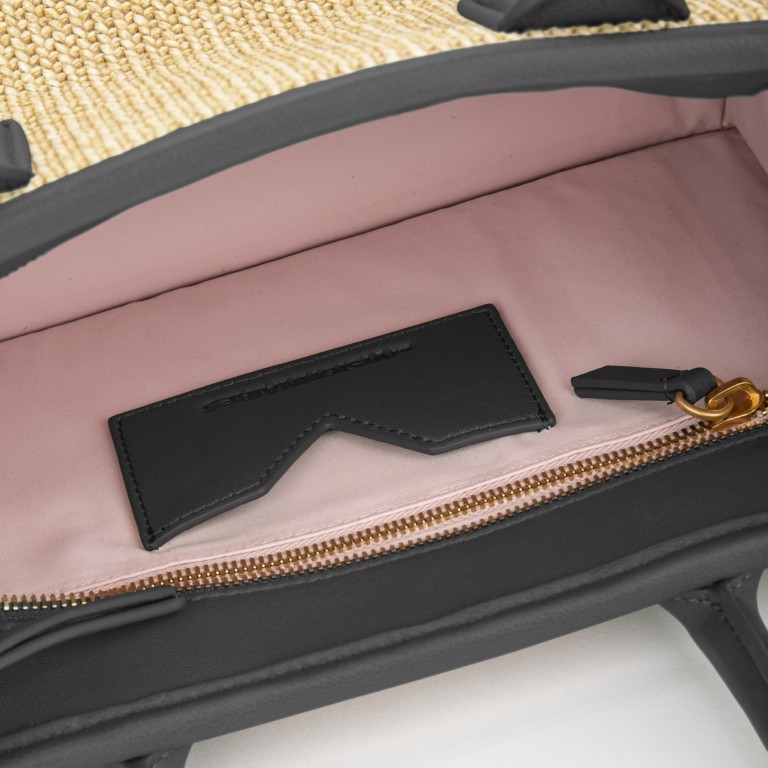 Handtasche Canvas Lena Black Cream, Farbe: schwarz, Marke: Les Visionnaires, EAN: 4262371046667, Abmessungen in cm: 28x34x15, Bild 3 von 4