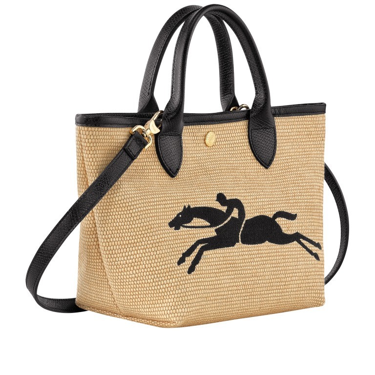 Handtasche Le Panier Pliage Handtasche S, Farbe: schwarz, cognac, taupe/khaki, weiß, Marke: Longchamp, Abmessungen in cm: 21x20x14, Bild 2 von 4
