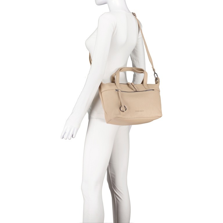 Handtasche Debby 13604, Farbe: schwarz, taupe/khaki, beige, weiß, Marke: Suri Frey, Abmessungen in cm: 26x22x13.5, Bild 6 von 8