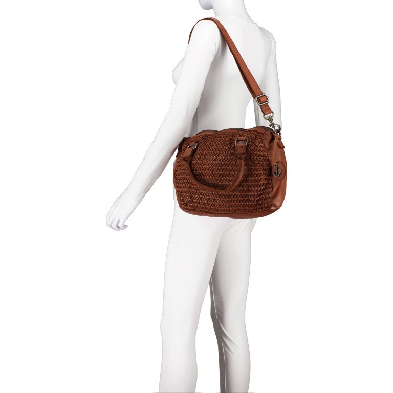 Handtasche Soft-Weaving-3 Freda SW-11898, Farbe: anthrazit, cognac, Marke: Harbour 2nd, Abmessungen in cm: 31x23x9, Bild 6 von 8